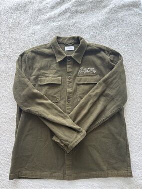 Saturdays New York City Olive Green Fleece Collar Shacket